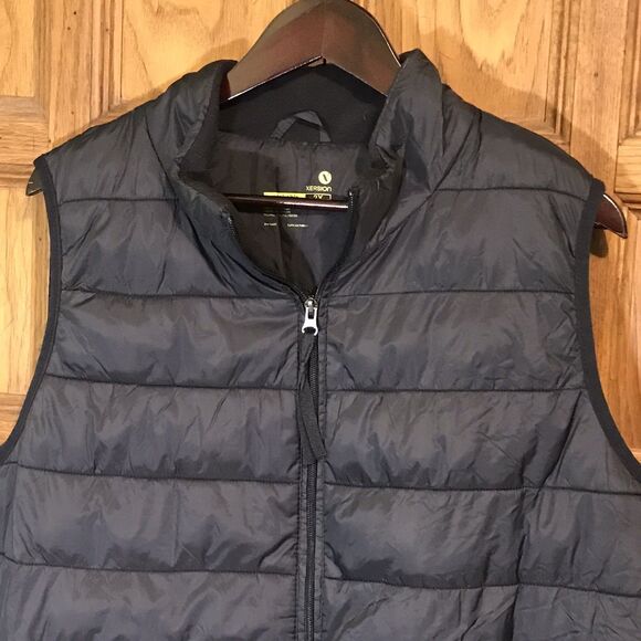 Xersion Quilted Nylon Puffer Vest Men 2XL Black Pockets Full  Zip Front Packable - Picture 2 of 9